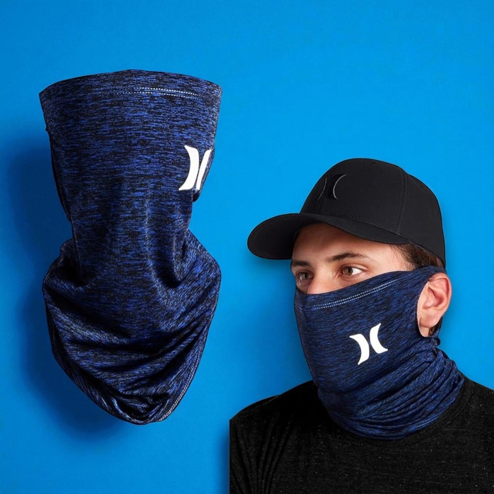 Hurley Multi-Functional Seamless 8 Ways Wear Gaiter Face Mask Scarf Beanie Blue